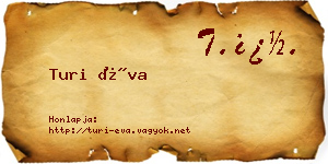 Turi Éva névjegykártya
